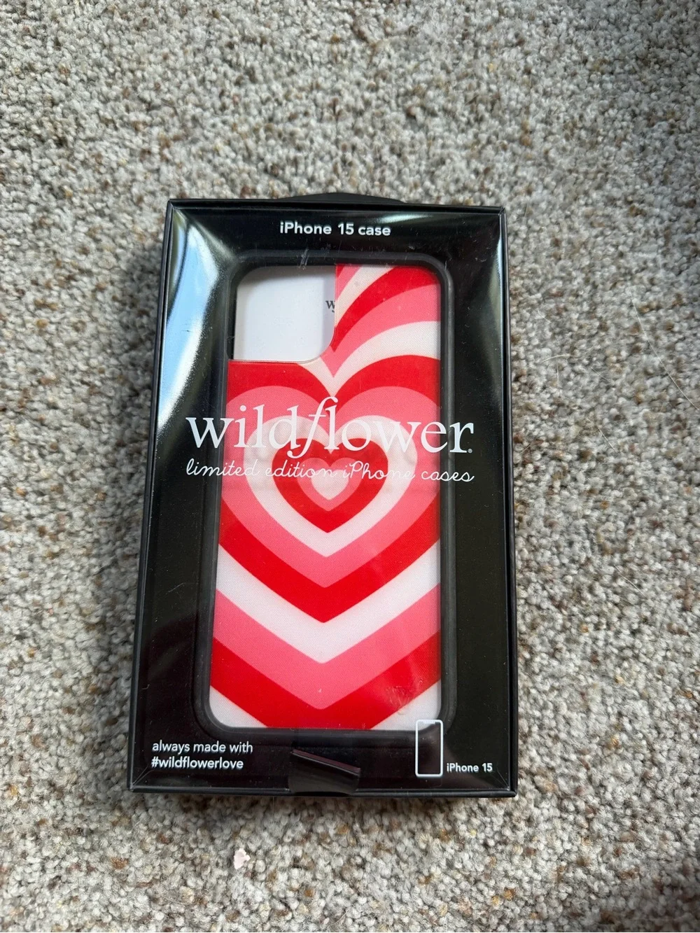 Wildflowers Red & Pink Heart iPhone 15 Case